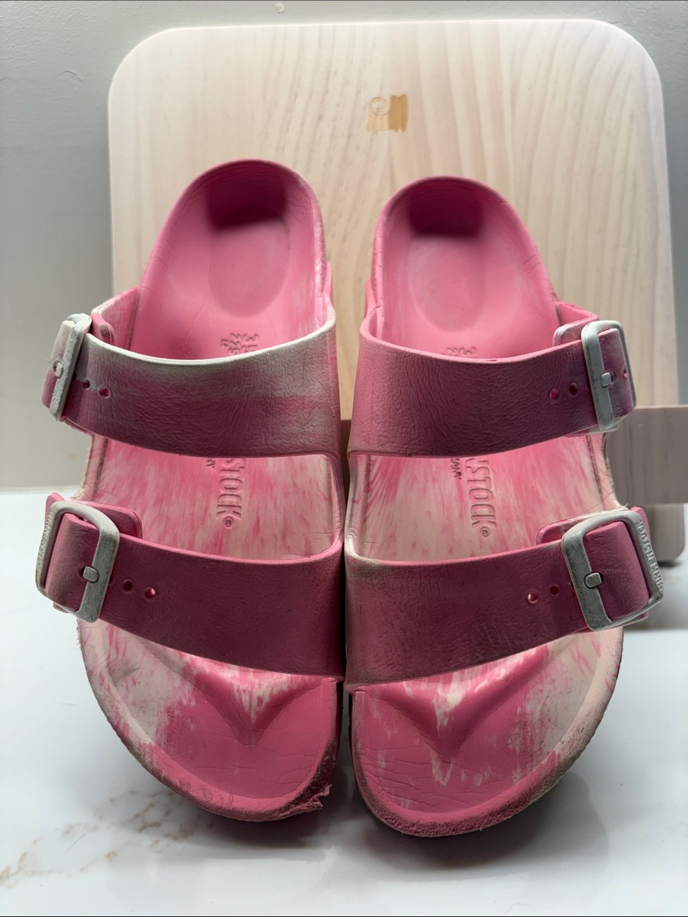 Birkenstock Pink Kids Arizona Two-Strap Sandals